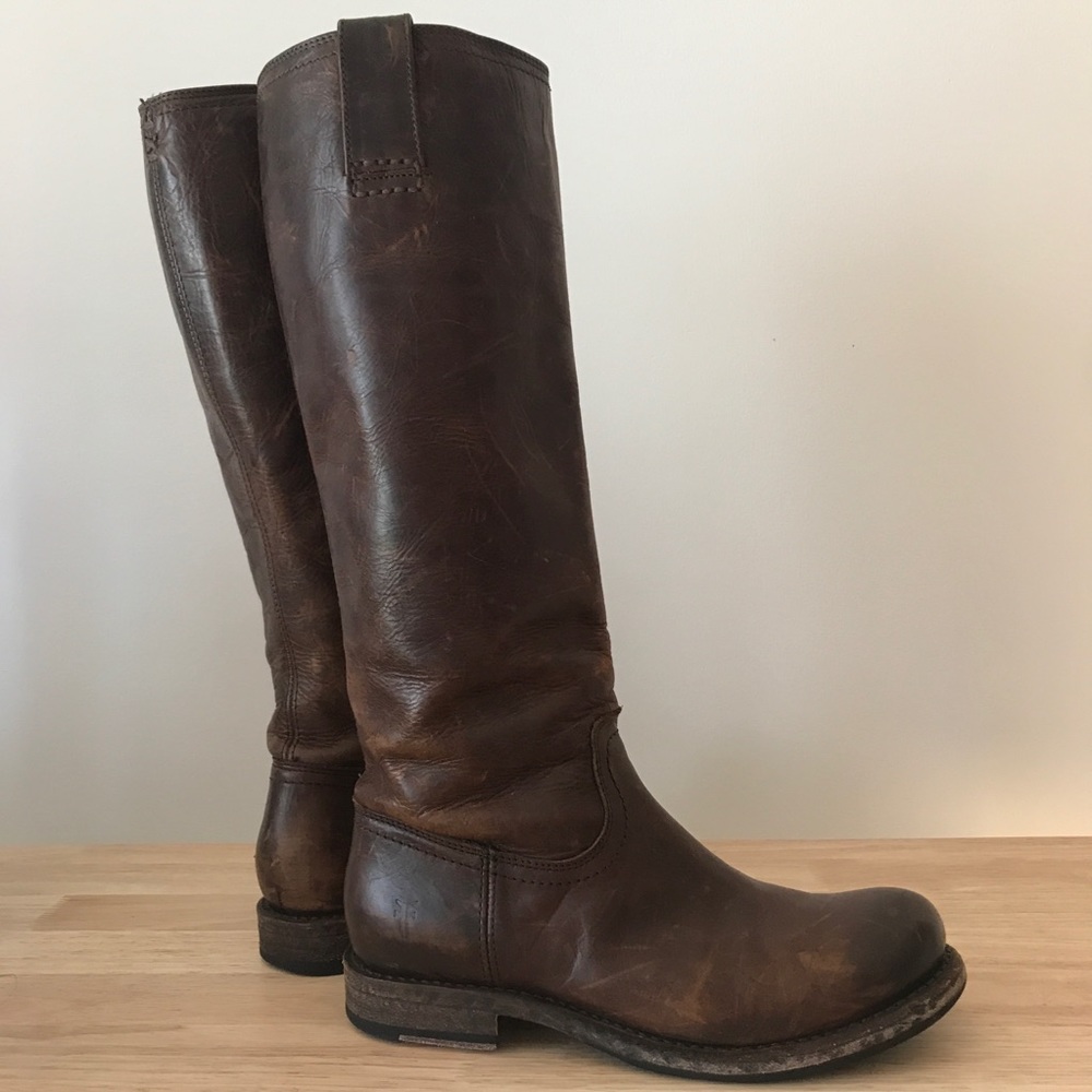 Frye Jenna Inside zip Leather Riding Boots